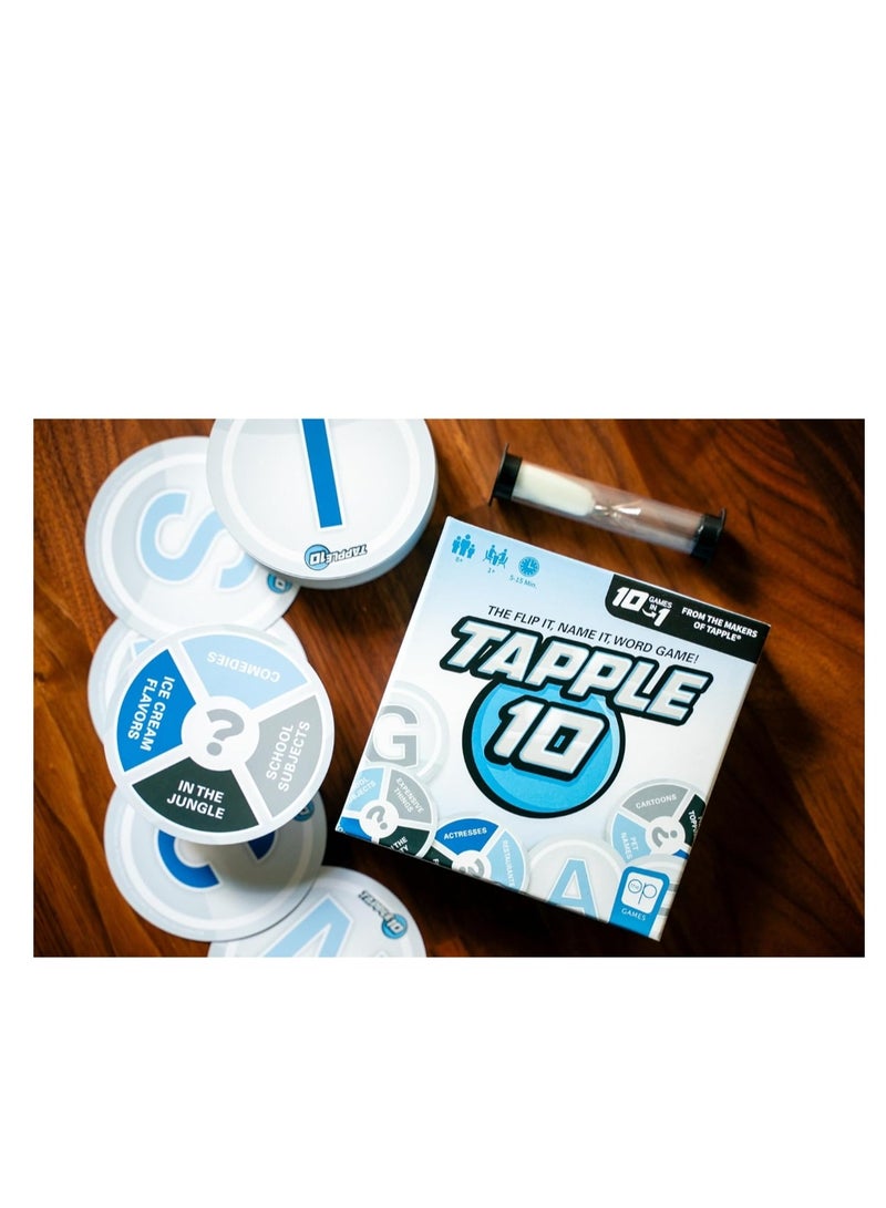 Tapple 10 Featuring 10 Different Games in 1 Fast-Paced Fun Family Card Game in Portable Packaging Board Game Tapple, Multiplayer Word Game,  Party Board Games