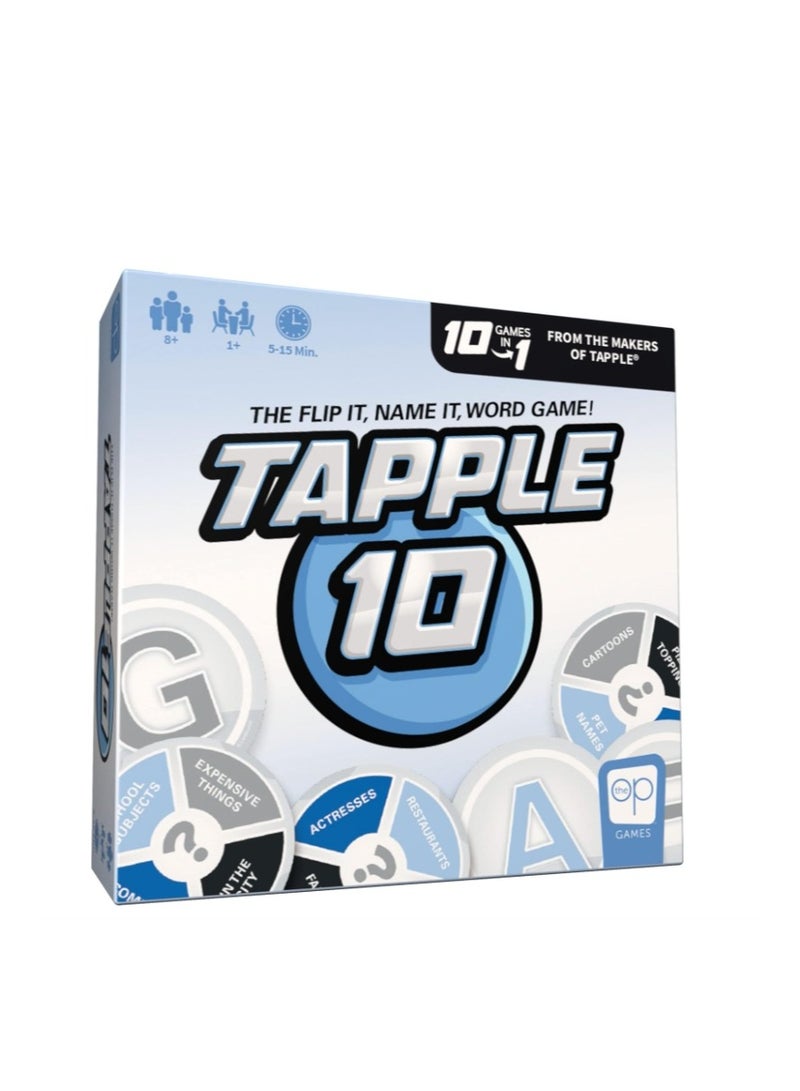 Tapple 10 Featuring 10 Different Games in 1 Fast-Paced Fun Family Card Game in Portable Packaging Board Game Tapple, Multiplayer Word Game,  Party Board Games