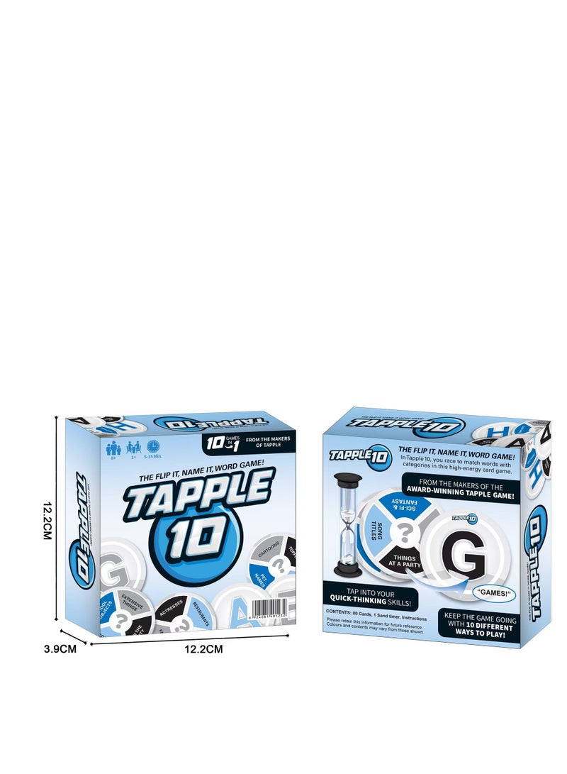 Tapple 10 Featuring 10 Different Games in 1 Fast-Paced Fun Family Card Game in Portable Packaging Board Game Tapple, Multiplayer Word Game,  Party Board Games