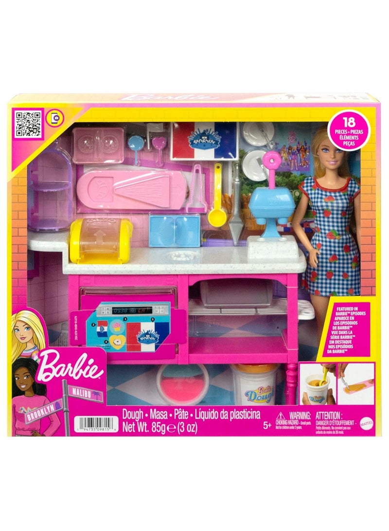 Barbie Doll and Accessories, “Malibu” Doll and 18 Pastry-Making Pieces