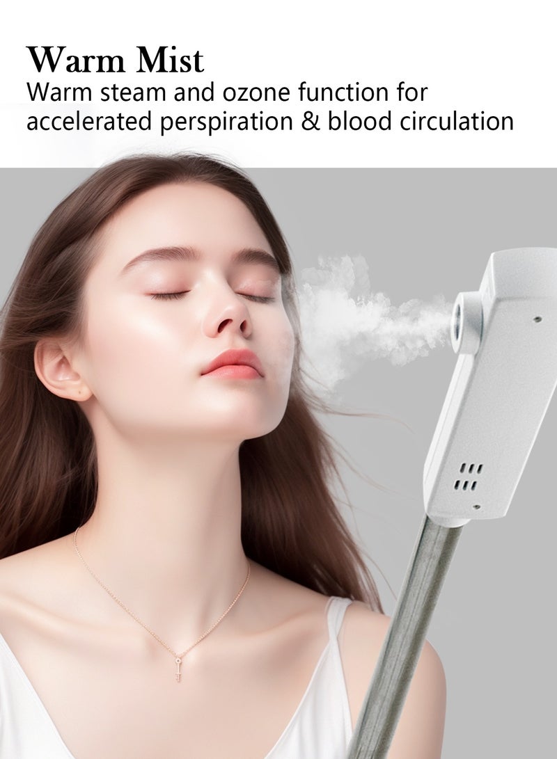 13 IN 1 Facial Steamer, Face Machine for Skin Care, with Magnifying LED Lamp, Rolling Ionic Face Steamer for Skin Spa for Beauty Studio, Salon, Spa, Home