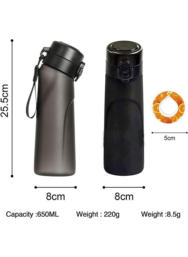 Air Water Up Bottle, 650ML Scent Water Bottle with Air Water Flavour Pod,Leak Proof Sports Water Cup with Straw, Suitable for Outdoor Sports