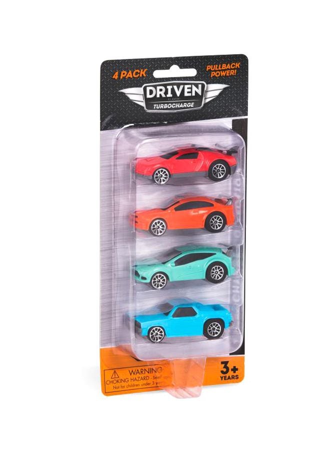 4-Piece Turbocharge Pull-Back Cars WH1121Z Multicolour 3x1.25x1cm