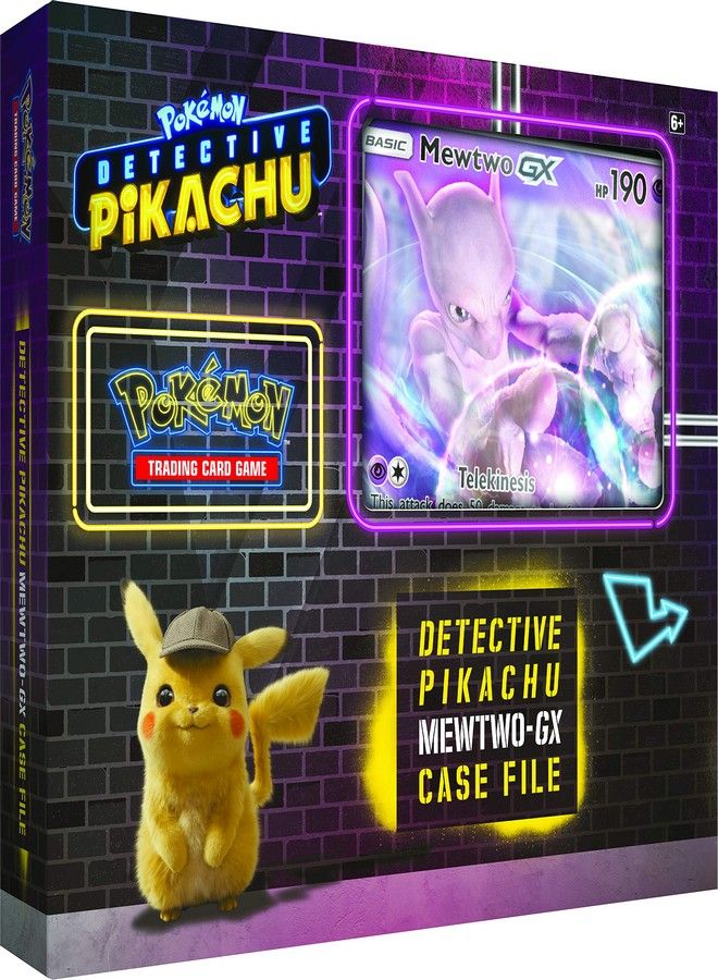 Pokemon TCG: Detective Pikachu Mewtwo-Gx Case File | 6 Booster Pack | A Foil Promo Gx Card | A Oversize Gx Foil Card