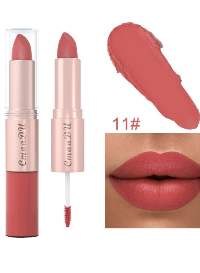 2-in-1 lip balm Lipstick and lip lacquer Creamy matte finish Vivid long-lasting color Vegan formula Soft matte lipstick Color: Nude pink