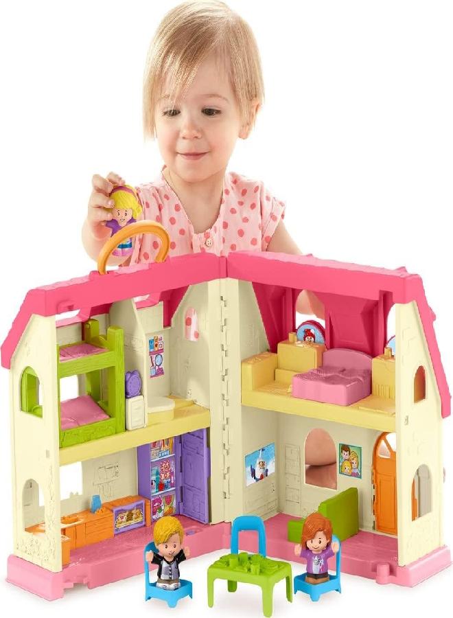 Fisher-Price Little People Toddler Playhouse Surprise & Sounds Home Musical Playset with Figures & Accessories for Ages 1+ Years [Amazon Exclusive]