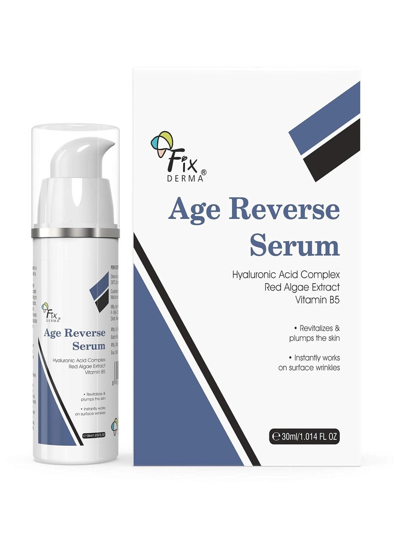 Fixderma 5% Hyaluronic Acid Serum, Age Reverse Serum for Glowing Skin, Anti Aging Face Serum for Unisex Improves Fine Lines, Wrinkles & Age Spots, Glowing Serum for Face - 30ml