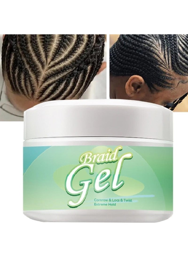 250ml Braid Gel Extreme Hold Braid Gel for Cornrow Locks and Twist Braid Styling Gel with Argan Oil and Castor Oil Edge No Flake Extra Hold High Shine Braiding Gel Edge Control Hair Styling Gel