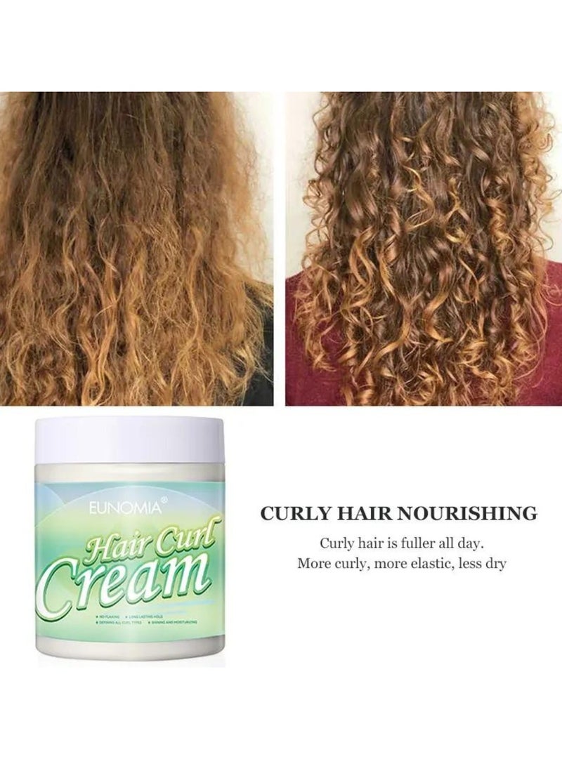 250g Hair Curl Cream Curly Hair Nourishing Cream No Flaking Long Lasting Hold Defining All Curl Shining and Moisturizing Curly Hair Cream Curly Hair Styling Cream Less Dry More Curly Hair Cream