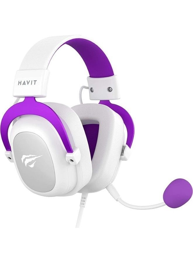 Havit HV-H2002d Purple, Gamer, with Microphone, 53mm Speaker, 3.5mm Plug: Compatible with XBOX ONE and PS4