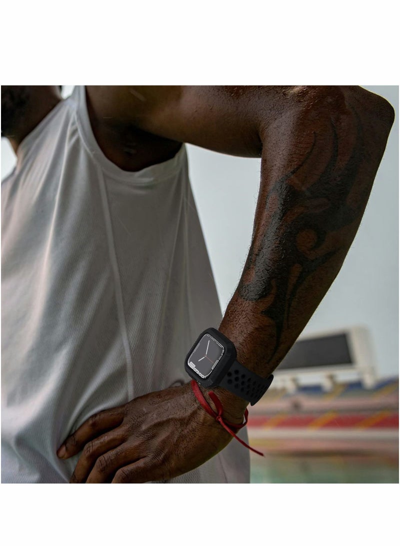 6 Pack Case Compatible with Apple Watch Series 8/7 45mm, Rugged Protective Soft TPU Bumper for iWatch Scratch Resistant Full 45mm Cover Men Women Colors