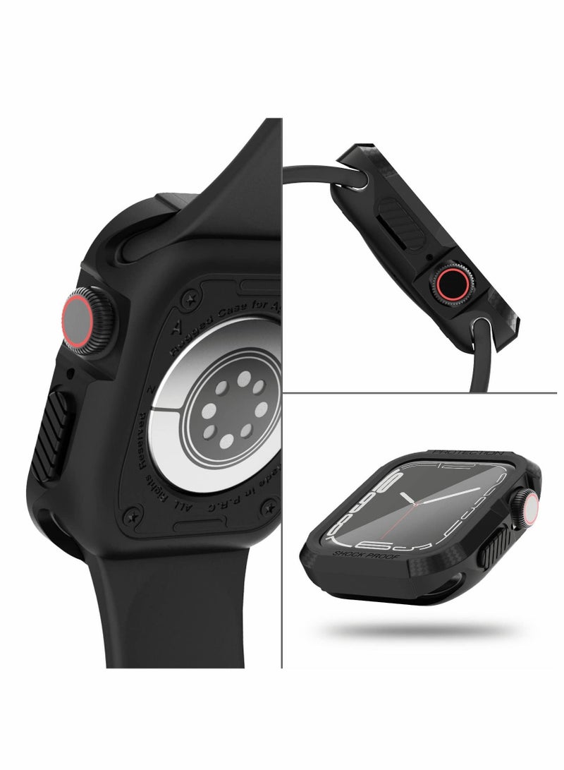 6 Pack Case Compatible with Apple Watch Series 8/7 45mm, Rugged Protective Soft TPU Bumper for iWatch Scratch Resistant Full 45mm Cover Men Women Colors