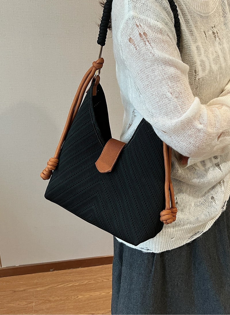 Women's Fashion Shoulder Tote Bag WeavingHandbag Crossbody bag Purse Set Large Capacity Tote Bag Fashionable Travel Messenger Shoulder Bag For Ladies