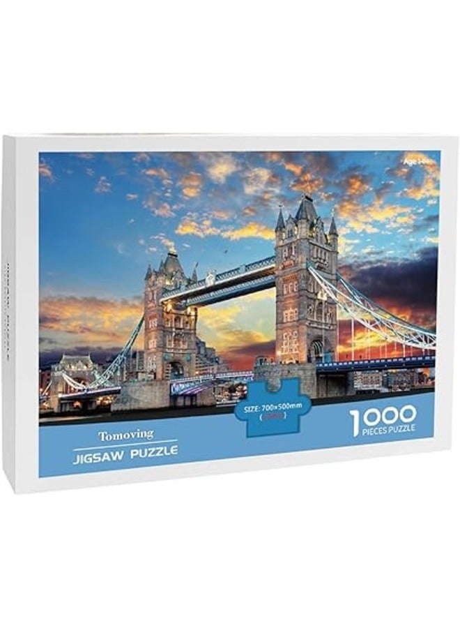 1000 Piece London Tower Bridge Jigsaw Puzzle Challenging Puzzle for Adults High-Quality and Detailed Perfect for Puzzle Enthusiasts