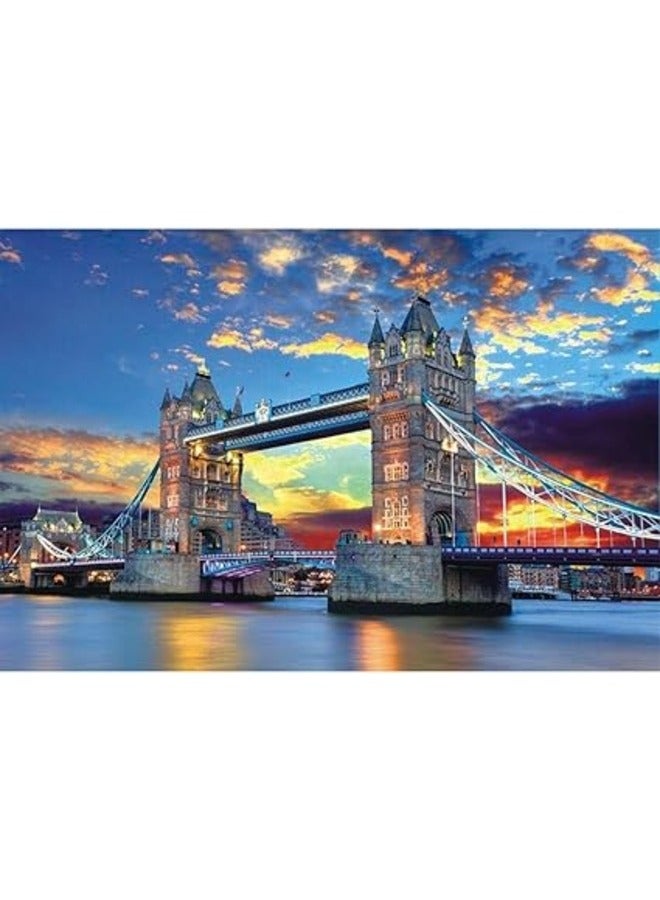 1000 Piece London Tower Bridge Jigsaw Puzzle Challenging Puzzle for Adults High-Quality and Detailed Perfect for Puzzle Enthusiasts