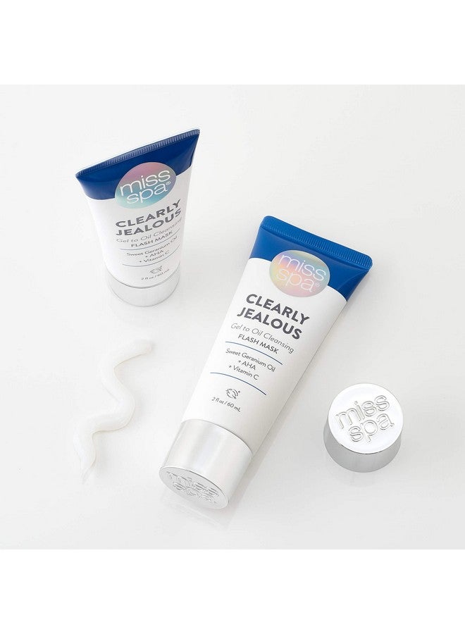 Gel Cleansing Flash Face Mask For Women Vitamin C Makeup Remover Alpha Hydroxy Acid Antioxidant Remove Impurities & Dirt Exfoliate & Brighten Skin Dermatologist Tested2 Oz.