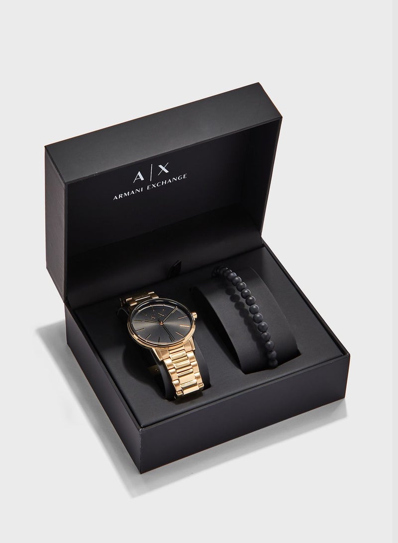 AX7119 Analog Watch + Bracelet Gift Set