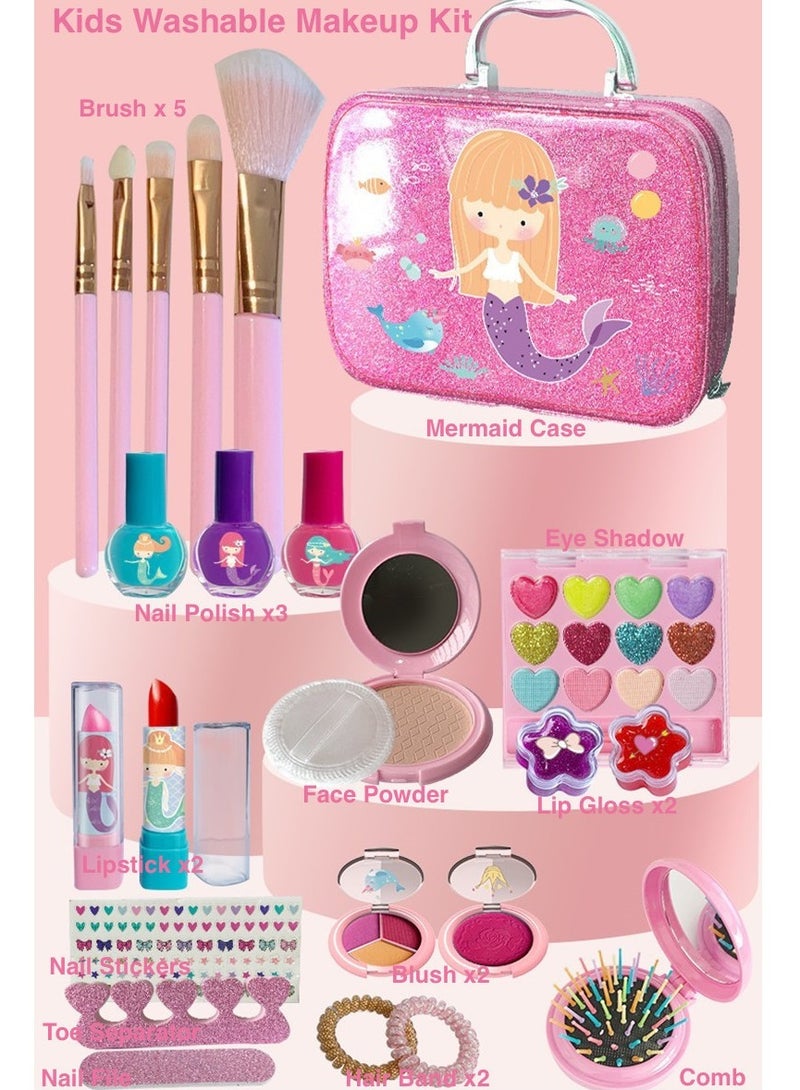 Girls and Children's Makeup Kit Toy can be Washed with Water Children's Makeup Toy Set is Non-Toxic and Suitable as a Gift for Children aged 3-12