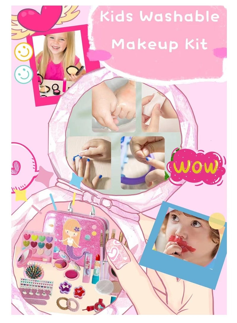 Girls and Children's Makeup Kit Toy can be Washed with Water Children's Makeup Toy Set is Non-Toxic and Suitable as a Gift for Children aged 3-12