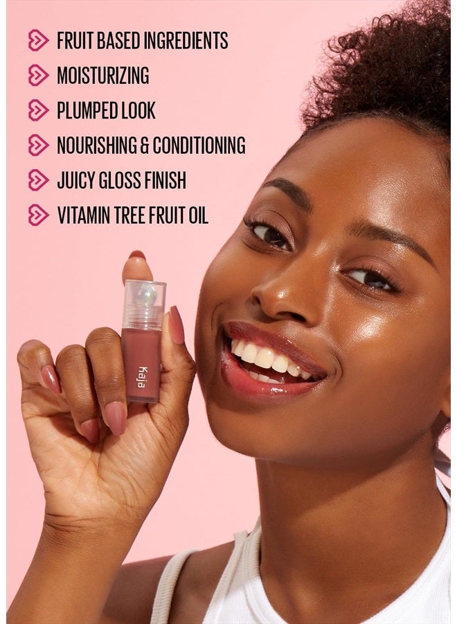 Juicy Glass Lip Oil | Hydrating, Feel Plumped and Lightweight with Vitamin Tree Fruit Oil for Glass Skin Look | 01 Rose Hip Spritz | Vegan, Cruelty-Free