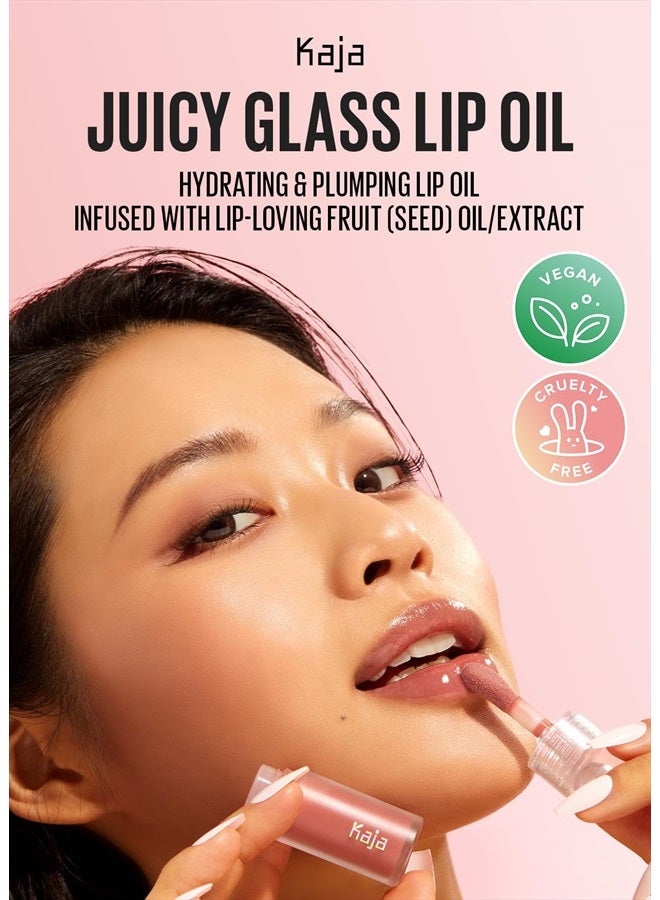 Juicy Glass Lip Oil | Hydrating, Feel Plumped and Lightweight with Vitamin Tree Fruit Oil for Glass Skin Look | 01 Rose Hip Spritz | Vegan, Cruelty-Free