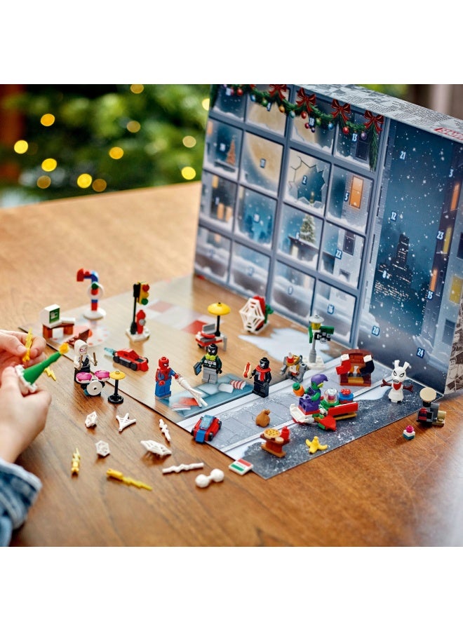 Marvel Spider-Man Advent Calendar 2024, Buildable Christmas Countdown Toy for Kids, with 24 Super Hero Surprises Including 5 Minifigures, Festive Gift for 7 Plus Year Old Boys and Girls 76293