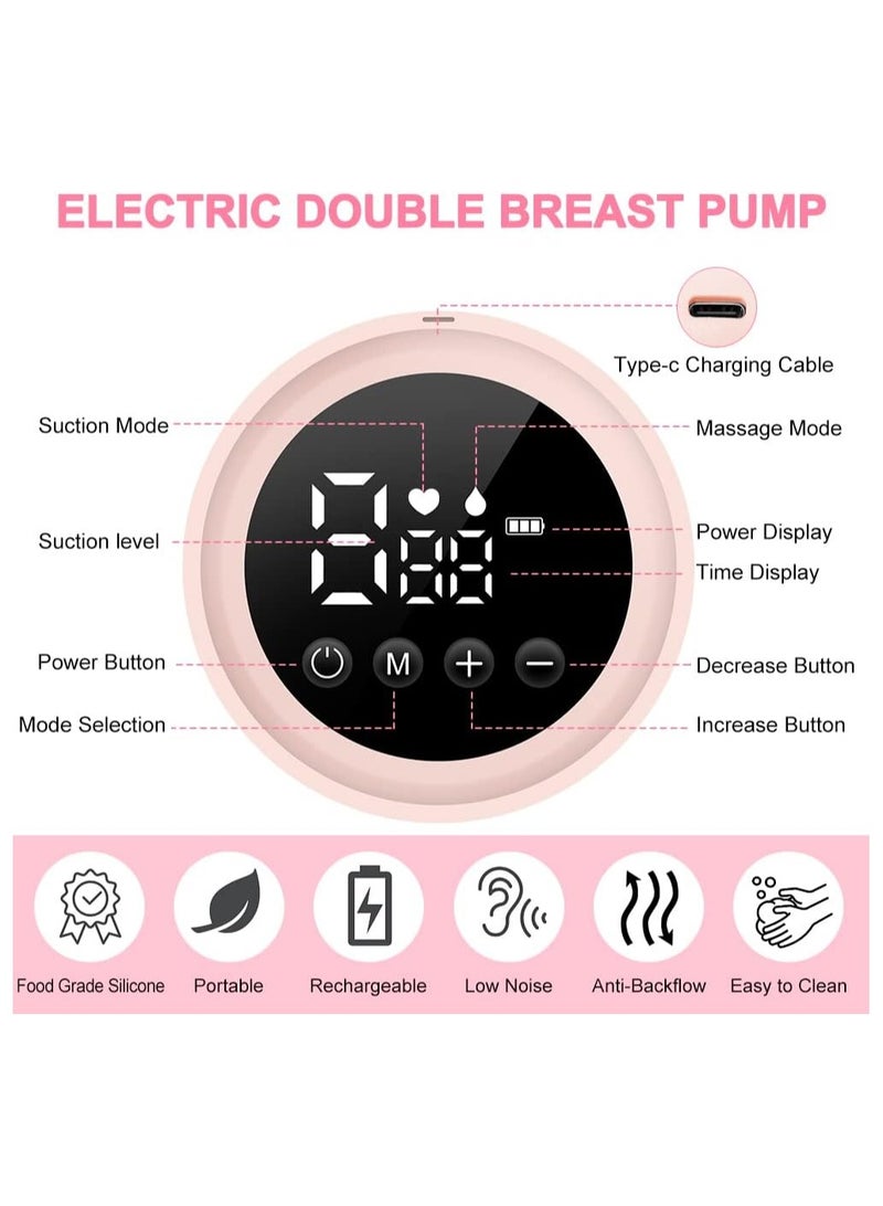 Portable Pain-Free Big Suction Bilateral Electric Breast Pump – Rechargeable with LCD Screen