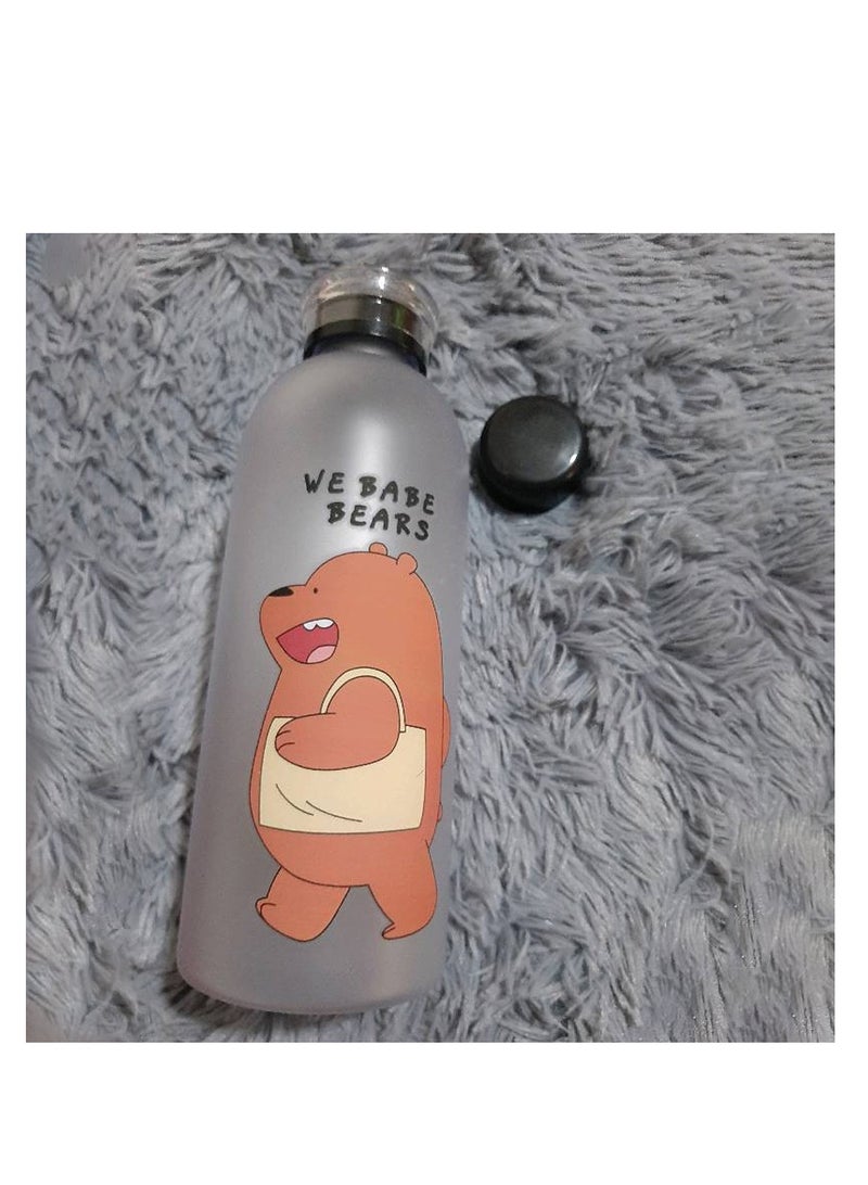 Star Babies BTS Collections - Panda Art Fashion Design 1000 ml Healthy Sports Water Bottle, BPA Free Lunch Box - Pack of 2 - Multicolor