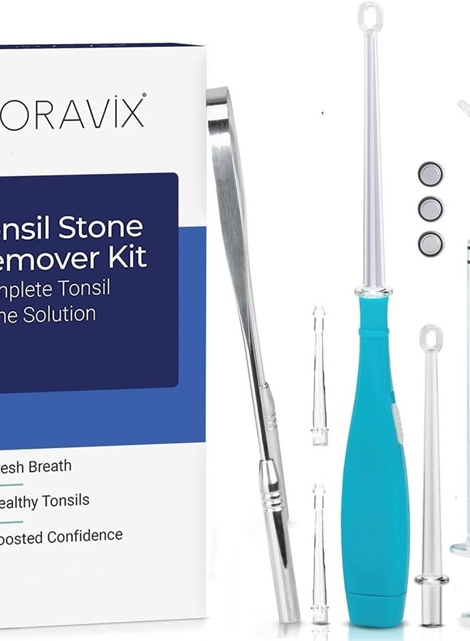 Tonsil Stone Removal Kit - Tonsil Stone Remover - Tonsillolith Remover Tool - Tonsil Cleaner - Fight Bad Breath - Tonsil Stone Removal Tool - Oral Irrigator - Tongue Scraper - 7 Pieces