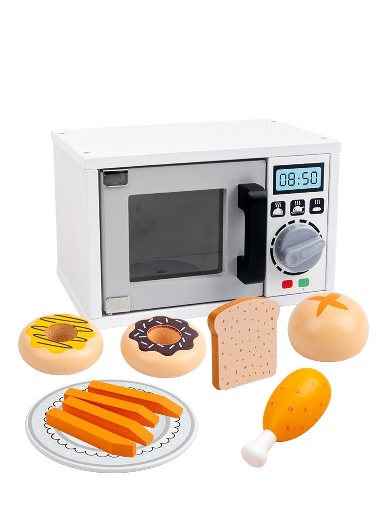 Wooden Oven Simulation Microwave Oven Kindergarten Playground Kitchen Package Toy