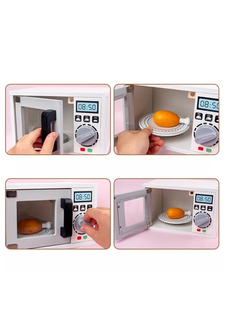 Wooden Oven Simulation Microwave Oven Kindergarten Playground Kitchen Package Toy