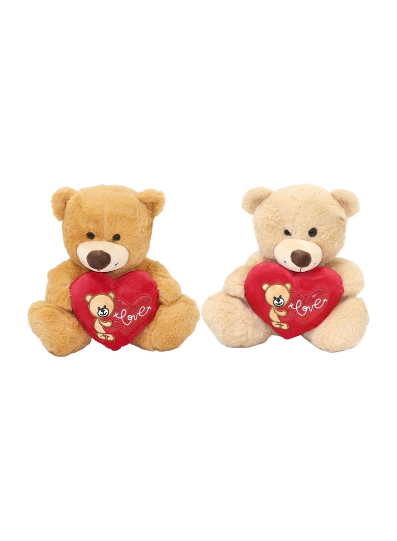 2-Piece Bear Plush Toy 25 CM