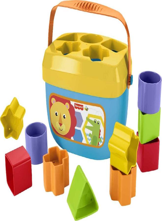 Fisher-Price Infant Gift Set with Baby's First Blocks (10 Shapes) and Rock-A-Stack Ring Stacking Toy for Ages 6+ Months [Amazon Exclusive]