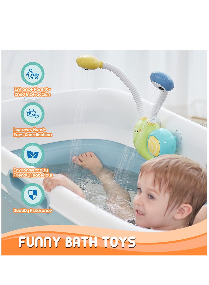 Electric Spray Water Squirt Sprinkler Bath Toys for Babies, Upgraded Double Sprinkler Shower for Kids 18 Months and Up, Fun Water Play for Bathtime and Preschool Activities.