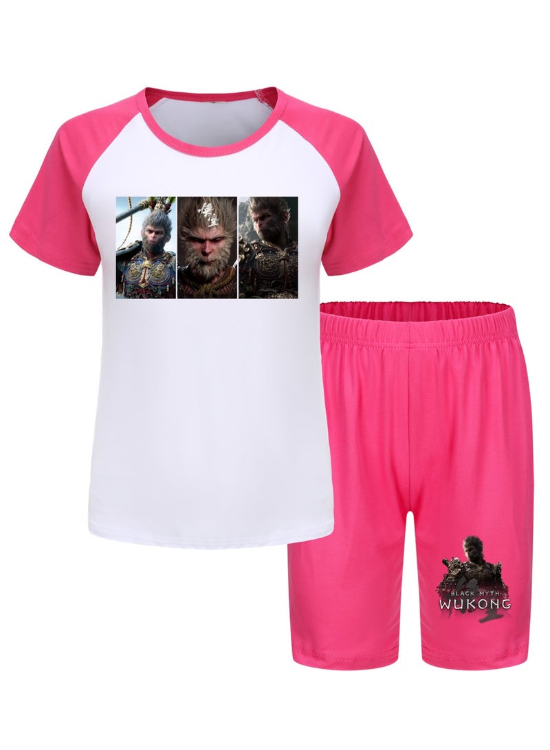 Black Myth Wukong Children's T-shirt And Pajama Set