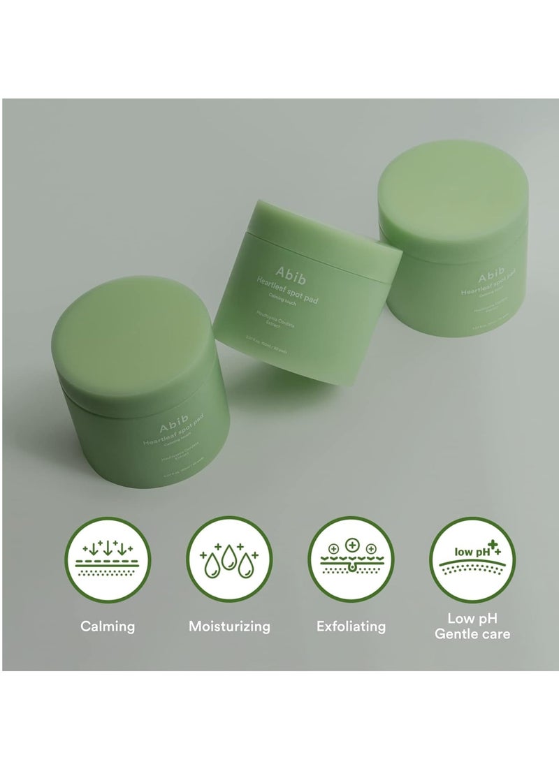 Abib Heartleaf Spot Pad Calming Touch 80 Pads Toner Pads for Face Redness Relief Instant Calming Moisturizing Facial Toner Light Texture Easy to use