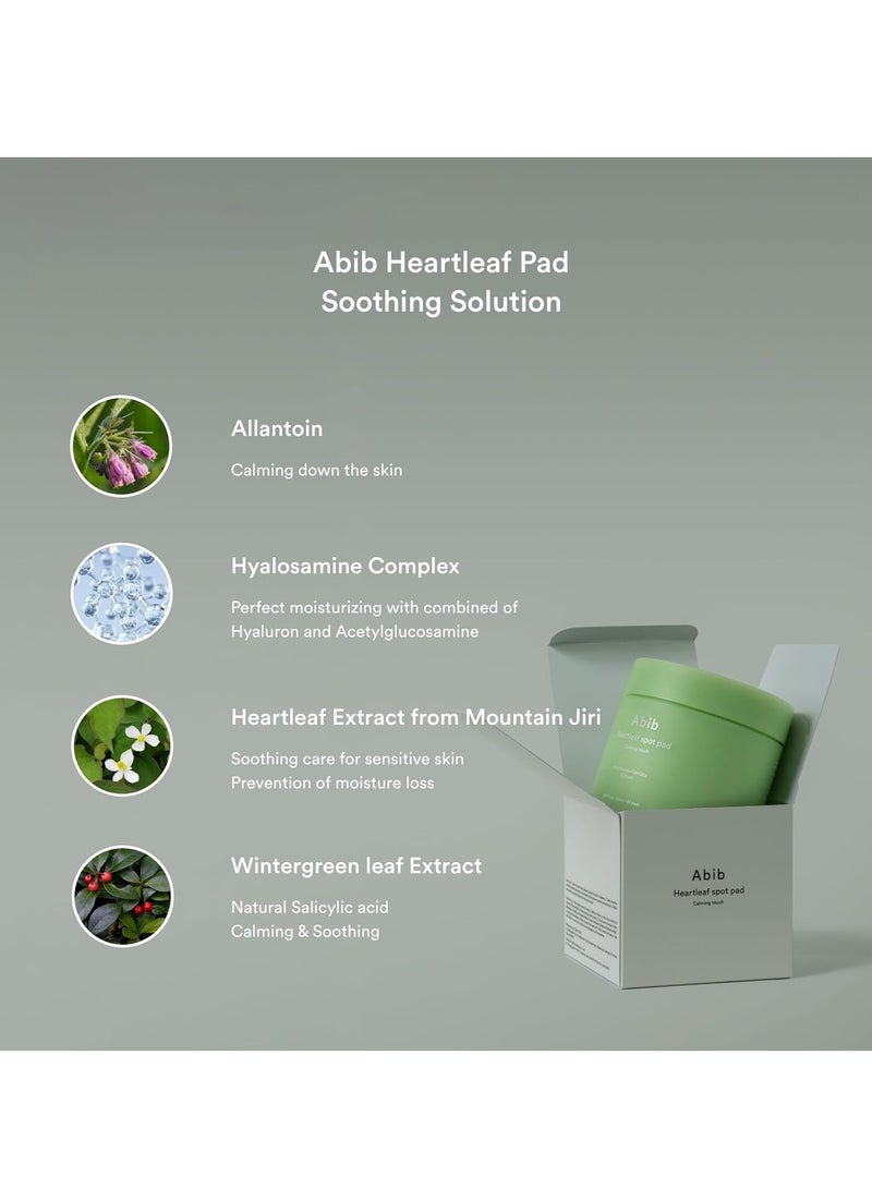 Abib Heartleaf Spot Pad Calming Touch 80 Pads Toner Pads for Face Redness Relief Instant Calming Moisturizing Facial Toner Light Texture Easy to use