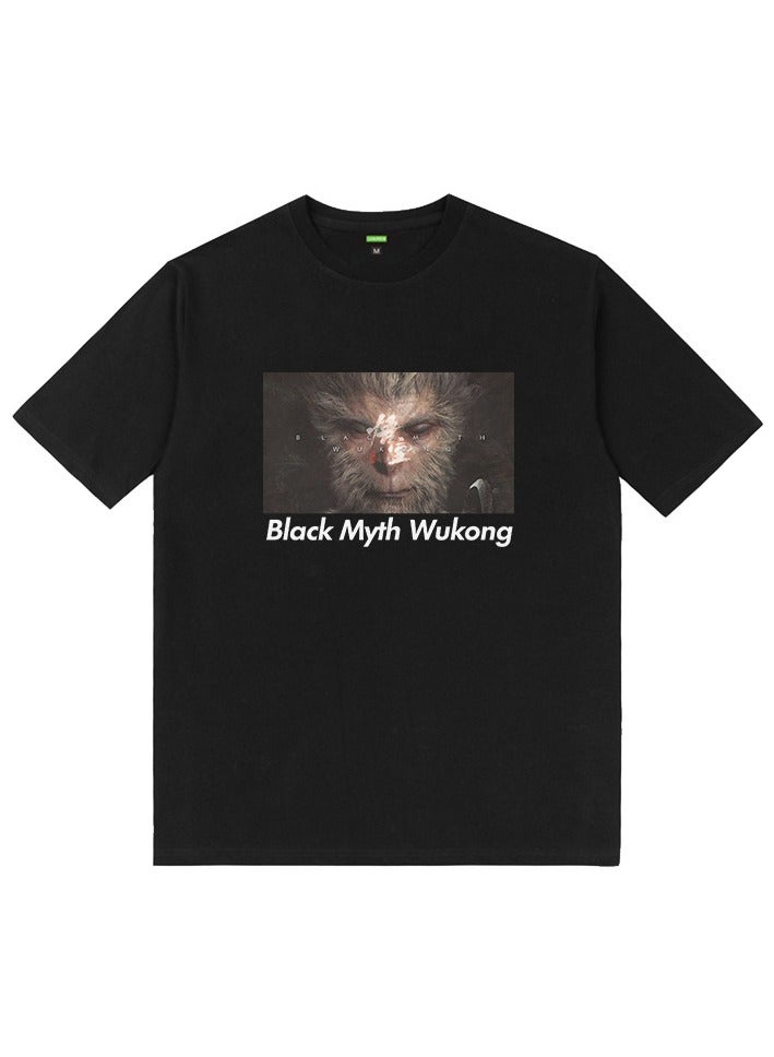 Black Mythical Printed Loose T-shirt