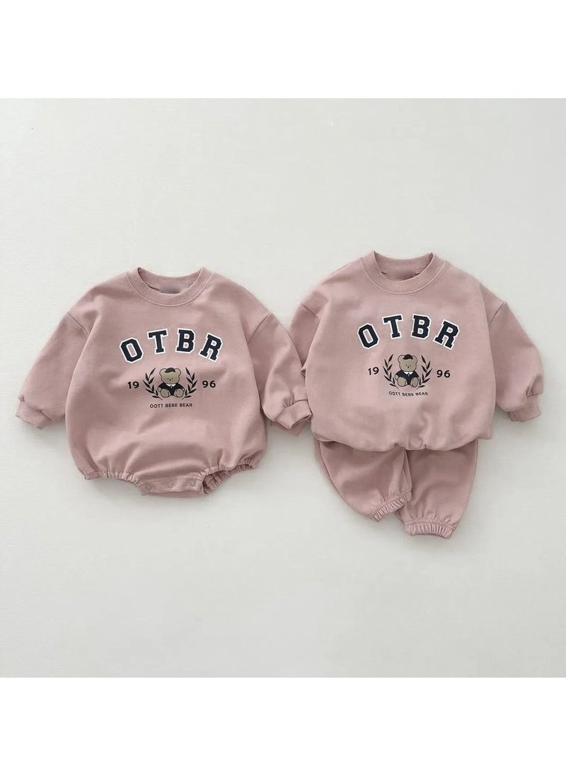 Baby Soft Cotton Long Sleeve Long Pants Sweatshirt Two-piece Set