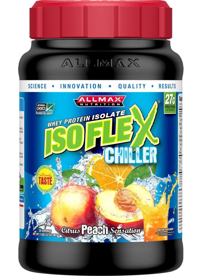 ALLMAX Nutrition - ISOFLEX Whey Protein Powder, Whey Protein Isolate, 27g Protein, Citrus Peach Sensation, 2 Pound