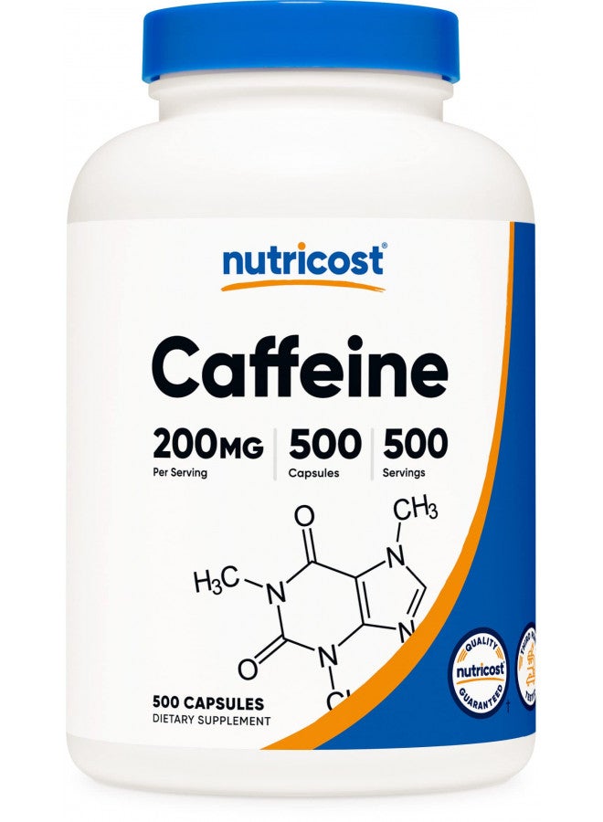 Nutricost Caffeine Pills, 200mg Per Serving (500 Caps)