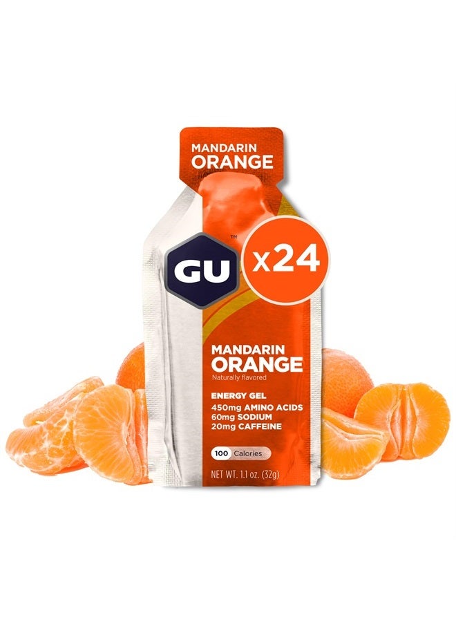 GU Energy Original Sports Nutrition Energy Gel, Vegan, Gluten-Free, Kosher, and Dairy-Free On-the-Go Energy for Any Workout, 24-Count, Mandarin Orange