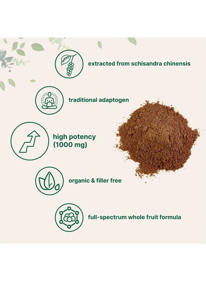 Organic Schisandra Extract Powder, 8 Ounce, Traditional Adaptogen and Filler Free, Pure Schisandra Supplement, Supports Liver Detox and Cognitive Health, No GMOs