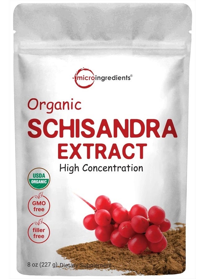 Organic Schisandra Extract Powder, 8 Ounce, Traditional Adaptogen and Filler Free, Pure Schisandra Supplement, Supports Liver Detox and Cognitive Health, No GMOs