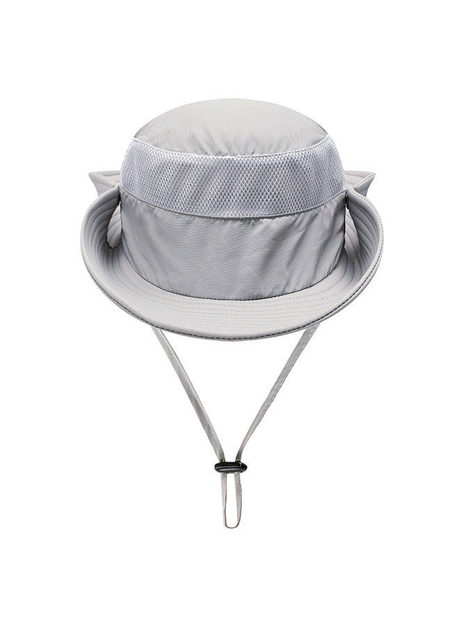 UV Protection Sun Hat Breathable Quick Dry Fishing Hat for Men Women Gray