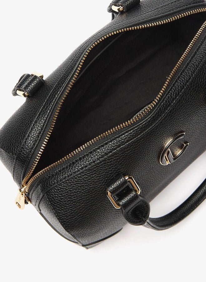 Women's Textured Duffle Bag with Zip Closure and Double Handle