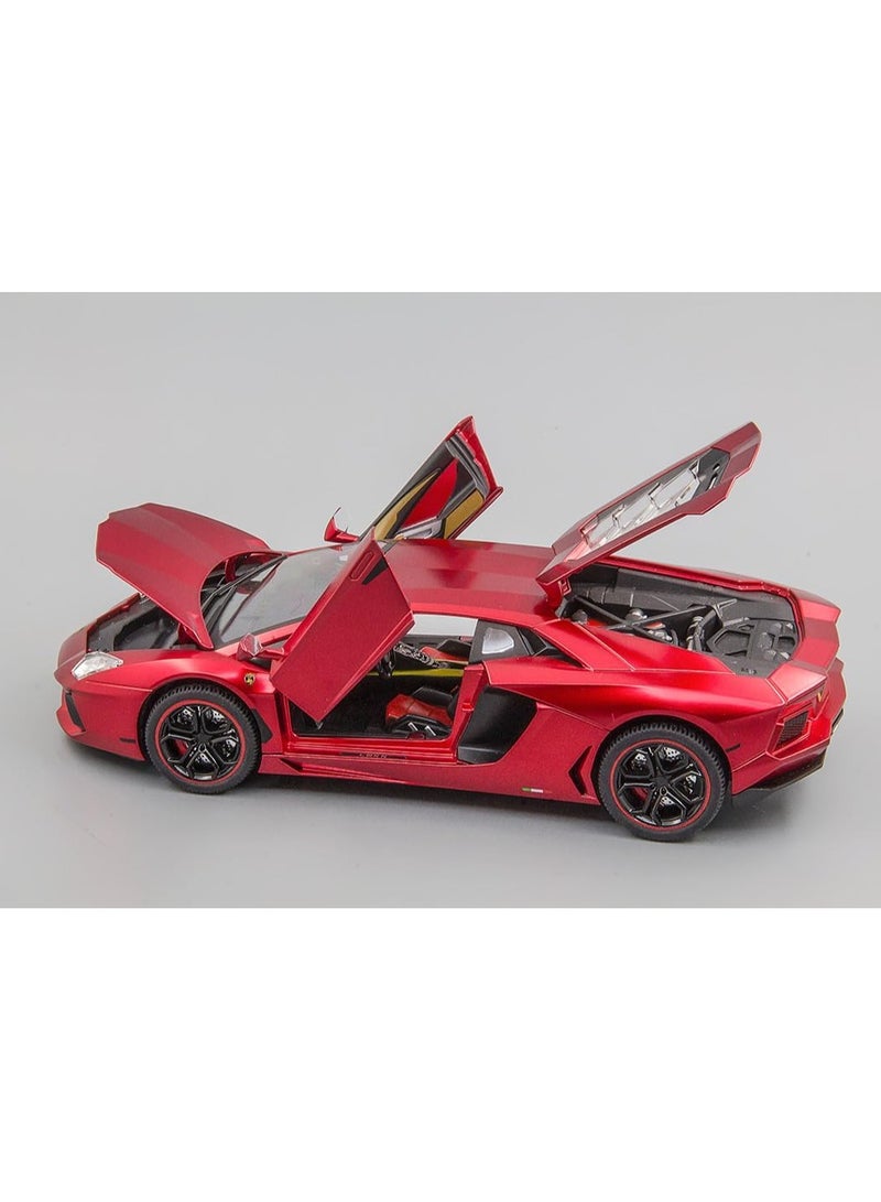 1:24 Simulation of Lamborghini 770-4 Sports Car Model, Diecast Pull Back Car Toy car, Doors Open, Light and Sound, Boys Toys Kids Adults Gifts (RED)