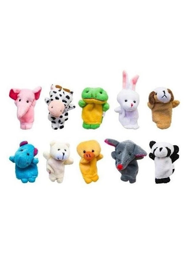 10- Piece Social And Sensory Colourful Stuffed Animal Finger Toy Set For Kids