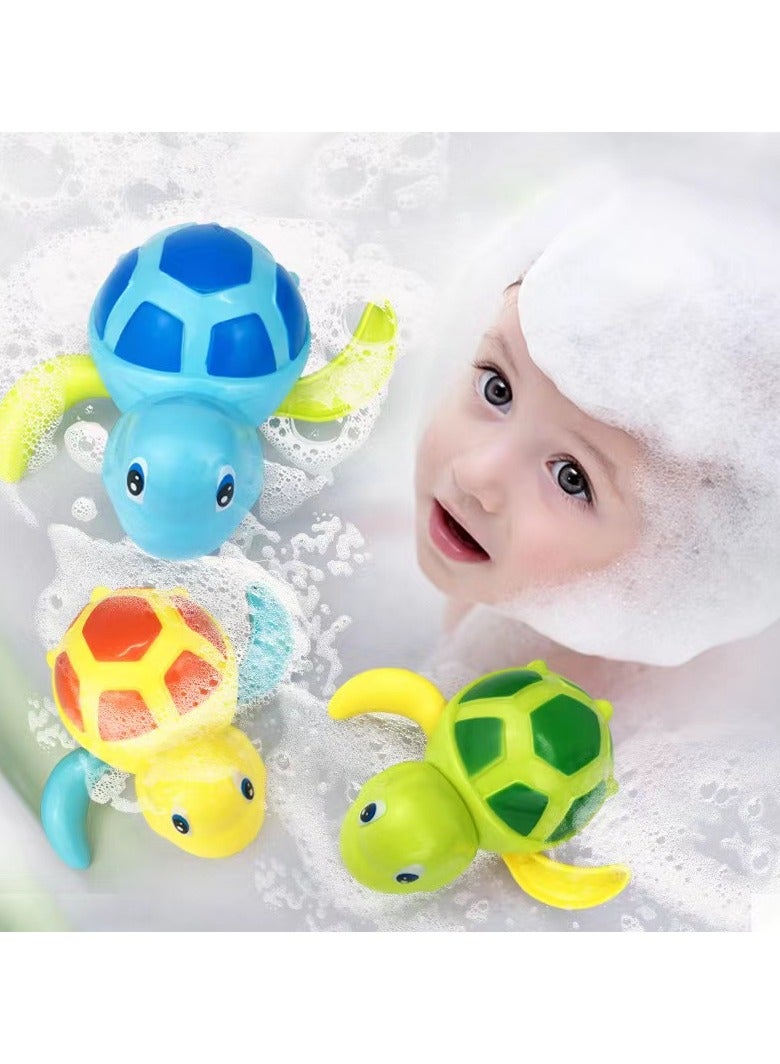 Pack of 3 Wind-Up Bath Swimming Turtle Toys