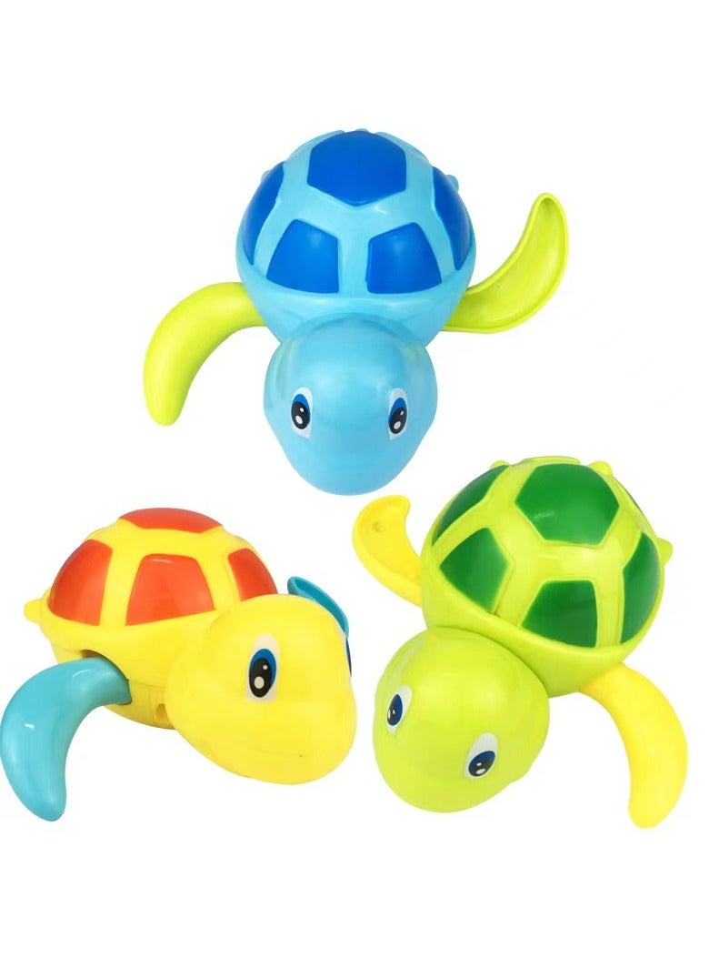 Pack of 3 Wind-Up Bath Swimming Turtle Toys